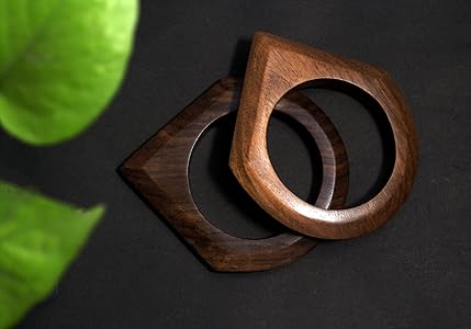 Amazon.com: Pure Hands Geo Adroit – Handcrafted Sisoo Wood Bangle